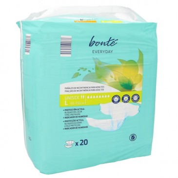 BONTE pañales para incontinencia de adultos unisex talla L paquete de 20 Uds.