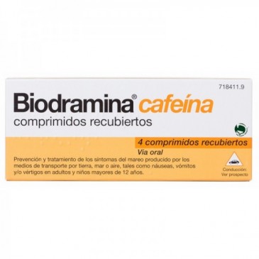 BIODRAMINA CAFEINA 4 COMPRIMIDOS
